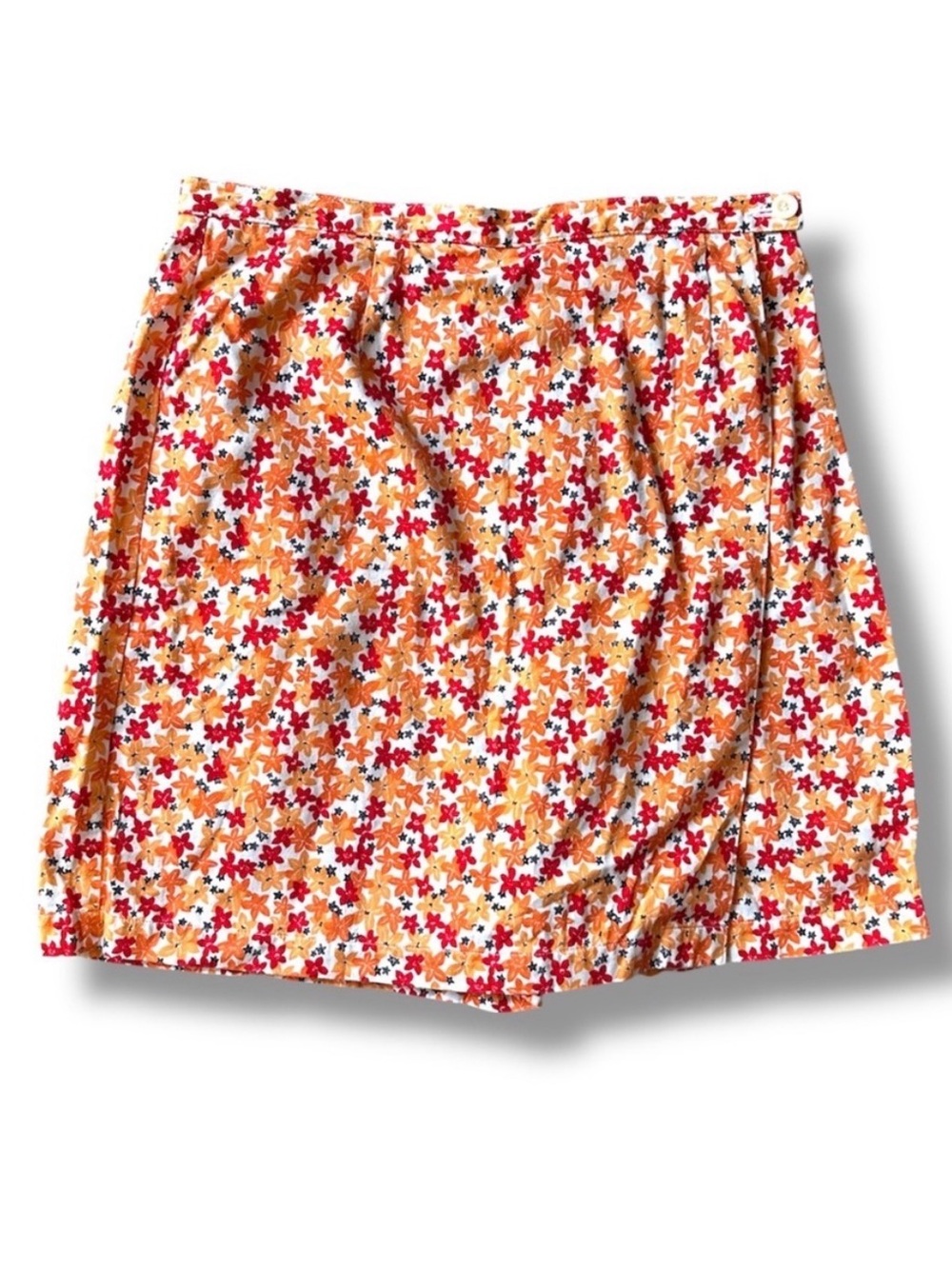 Vintage 90s Liz Clairborne Orange Floral Skort Women’s Size 14 Retro Spring